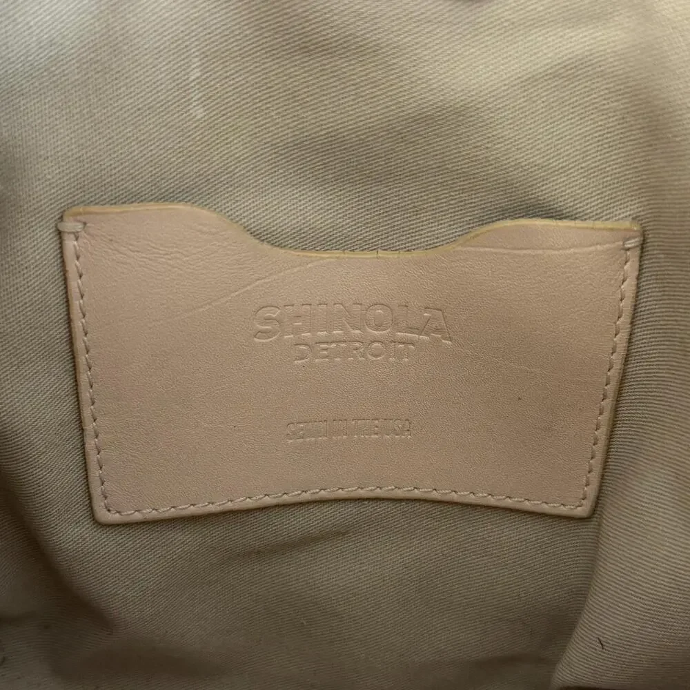 Shinola Leather Shoulder Tote Crossbody Bag Light Pink Braided Strap Minimalist